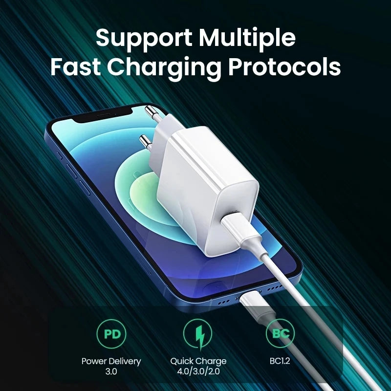 For iPhone ApexVolt 40W Dual PD Fast Charger – Ultra-Speed Type-C Wall Adapter