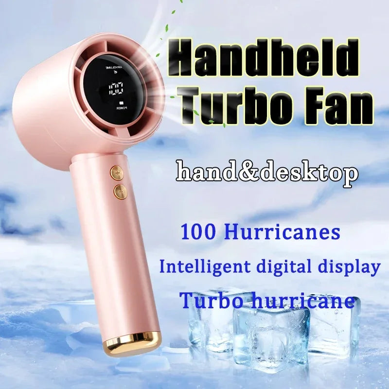 AeroStream Pro Portable Turbo Fan – 100-Speed Smart Handheld Cooler