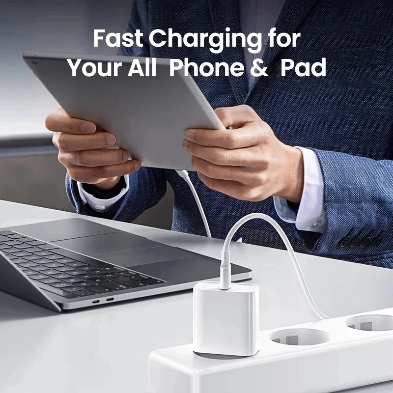 For iPhone ApexVolt 40W Dual PD Fast Charger – Ultra-Speed Type-C Wall Adapter