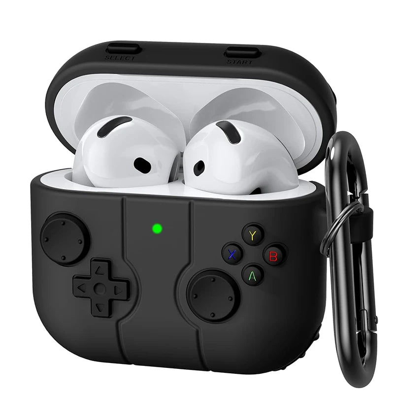 Silicone Earphone Cover For Airpods 4 3 with Keychain Games Console Cover Dustproof Gamepad Case for AirPods Pro 2 1 Accessories