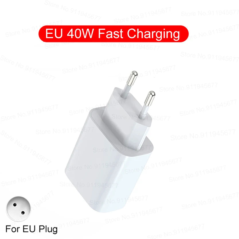 For iPhone ApexVolt 40W Dual PD Fast Charger – Ultra-Speed Type-C Wall Adapter