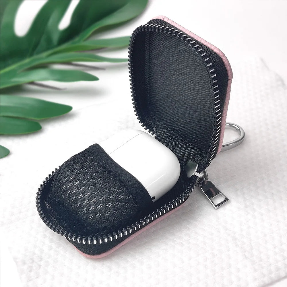 For AirPods Pro3 Leather zipper bag AirPods 4/Pro/Pro2 Universal zipper bag 2.6 inches long ×2 inches wide ×0.9 inches high