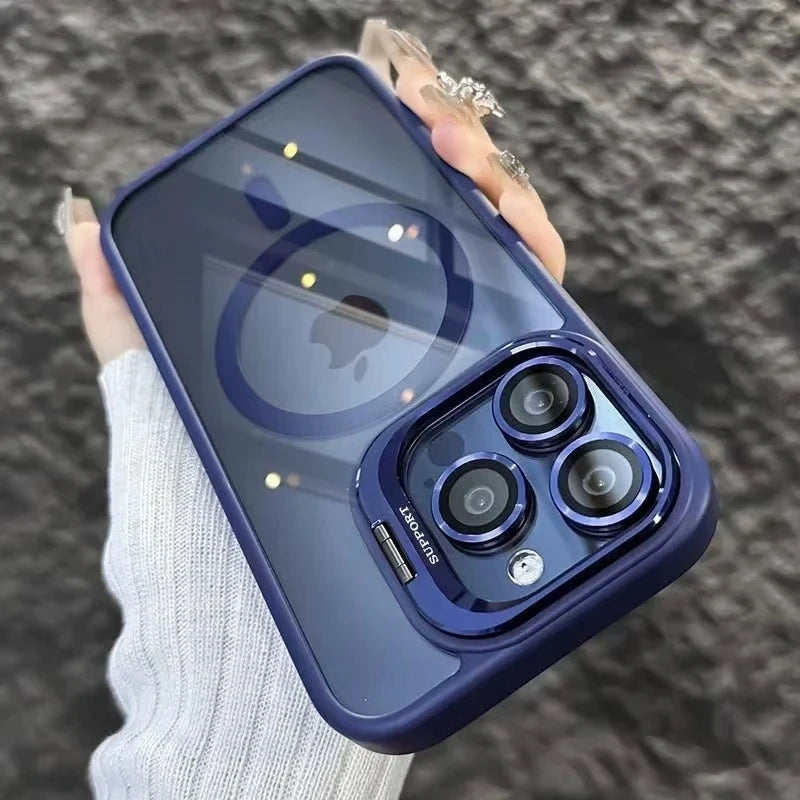 AegisShield MagSafe Case with Integrated Stand & Glass Lens Protector