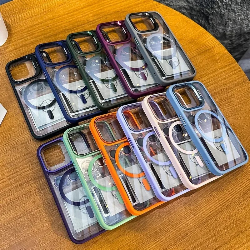 AegisShield MagSafe Case with Integrated Stand & Glass Lens Protector