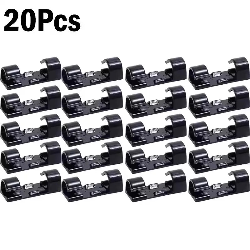 5-60Pcs Cable Clips Organizer Drop Wire Holder Cord Management Self-Adhesive Desk Tidy Cable Manager Fixed Clamp Wire Winder
