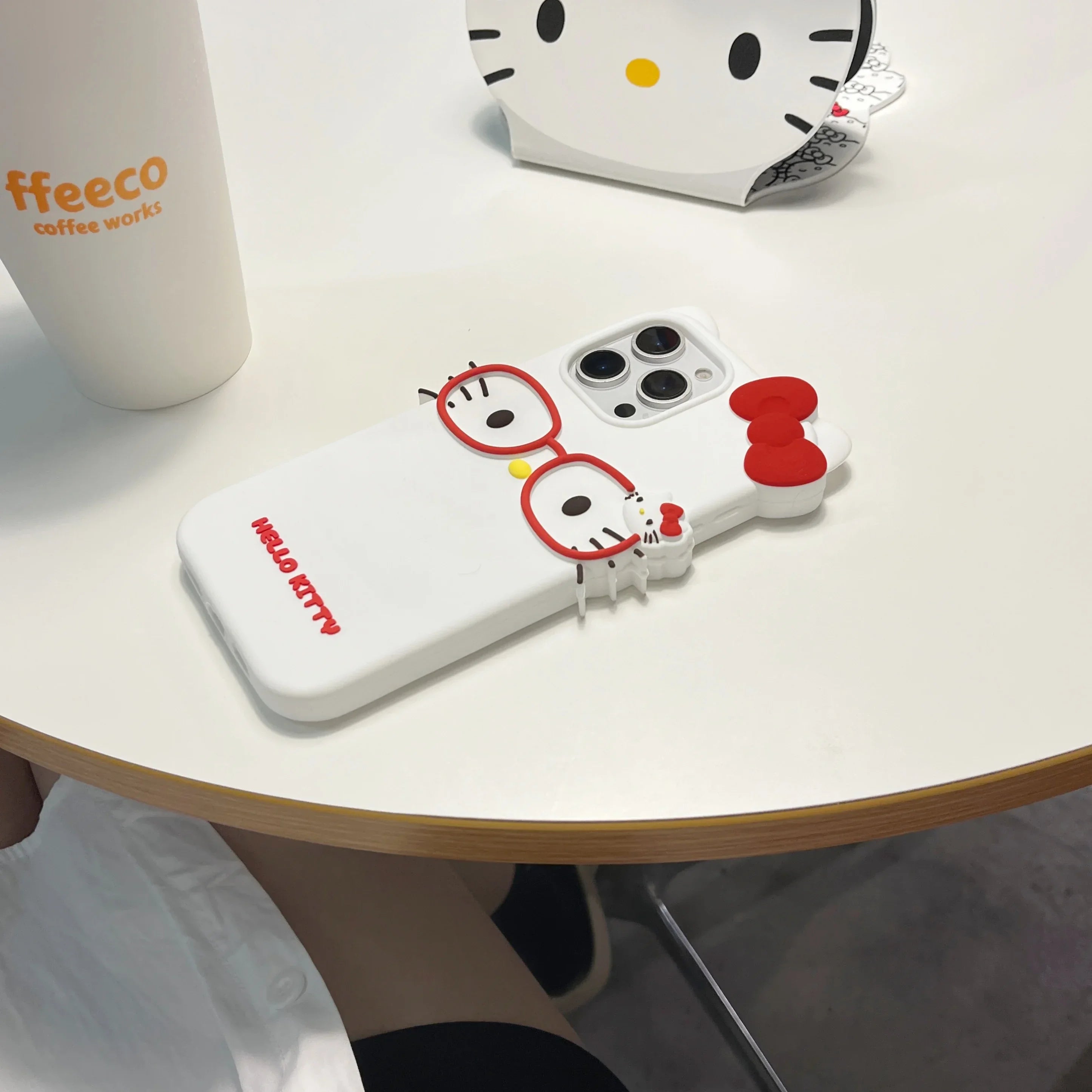 3D Stereoscopic Phone Case For iPhone 17 16 15 14 13 12 11 Pro Max Cute Cartoon Sanrio Hello Kitty Bow Cases Soft Silicone Cover