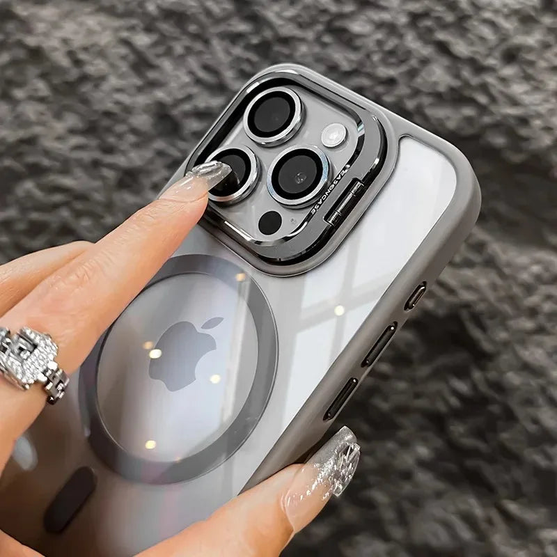 AegisShield MagSafe Case with Integrated Stand & Glass Lens Protector