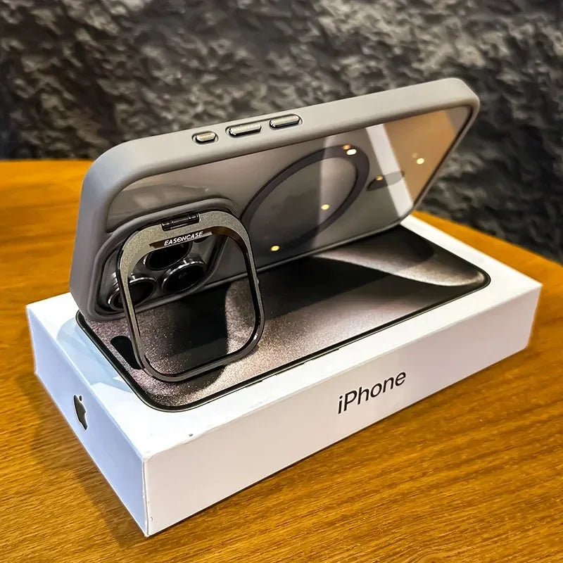 AegisShield MagSafe Case with Integrated Stand & Glass Lens Protector