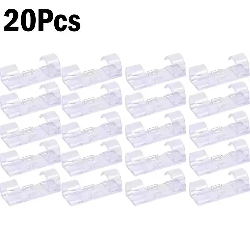5-60Pcs Cable Clips Organizer Drop Wire Holder Cord Management Self-Adhesive Desk Tidy Cable Manager Fixed Clamp Wire Winder