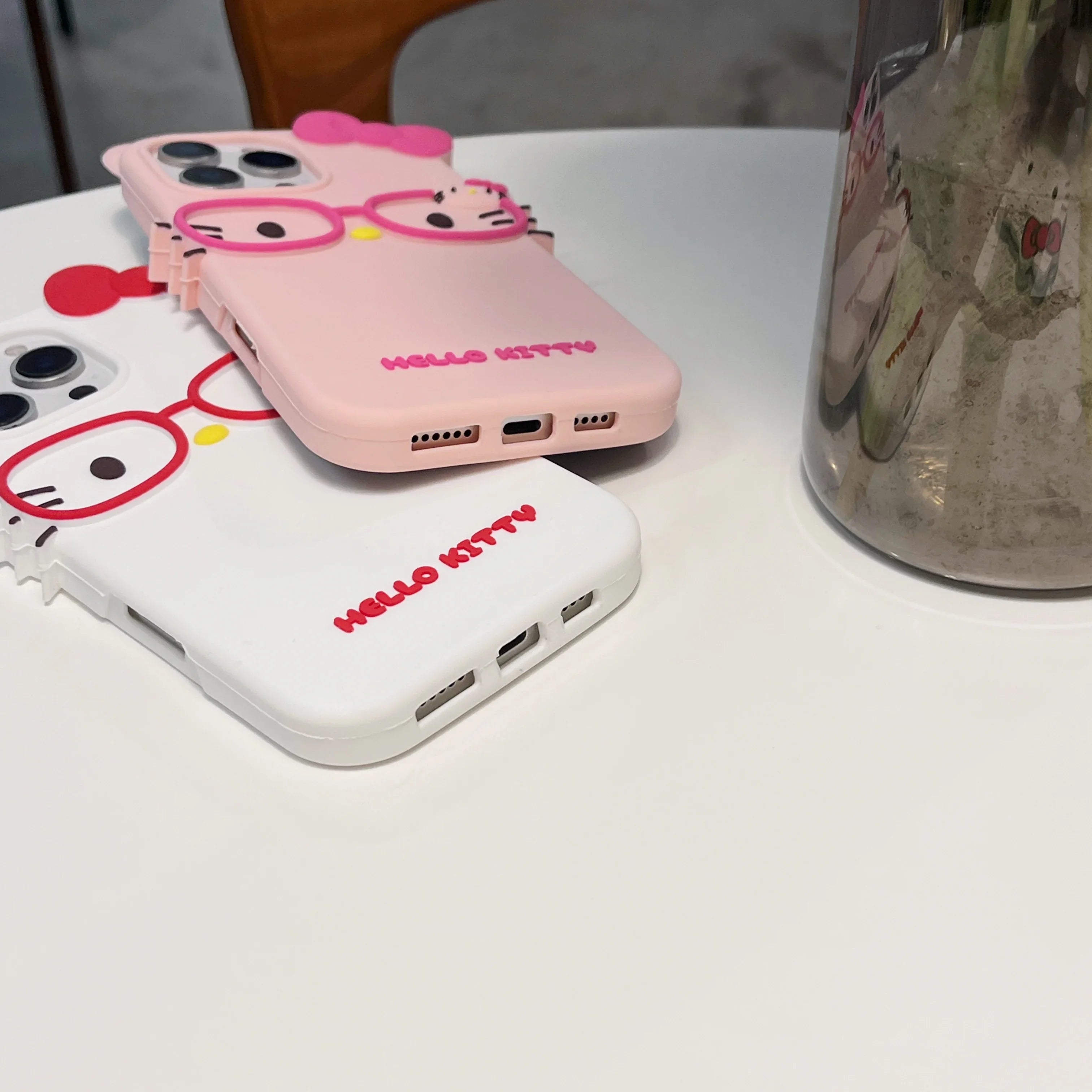 3D Stereoscopic Phone Case For iPhone 17 16 15 14 13 12 11 Pro Max Cute Cartoon Sanrio Hello Kitty Bow Cases Soft Silicone Cover