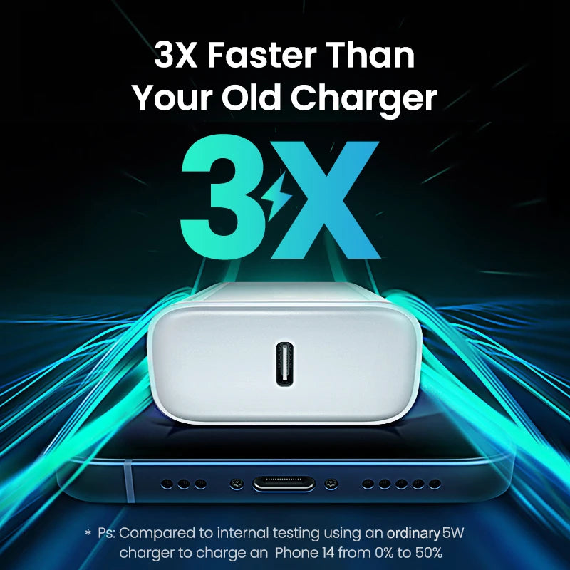 For iPhone ApexVolt 40W Dual PD Fast Charger – Ultra-Speed Type-C Wall Adapter