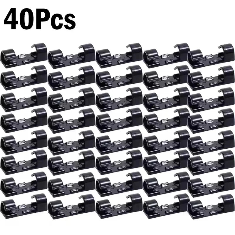 5-60Pcs Cable Clips Organizer Drop Wire Holder Cord Management Self-Adhesive Desk Tidy Cable Manager Fixed Clamp Wire Winder