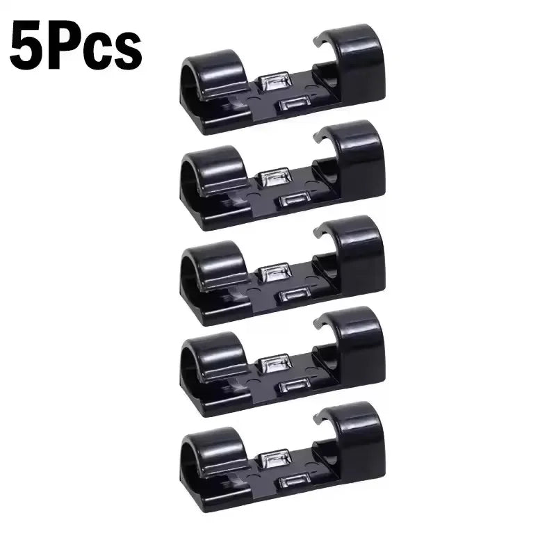 5-60Pcs Cable Clips Organizer Drop Wire Holder Cord Management Self-Adhesive Desk Tidy Cable Manager Fixed Clamp Wire Winder