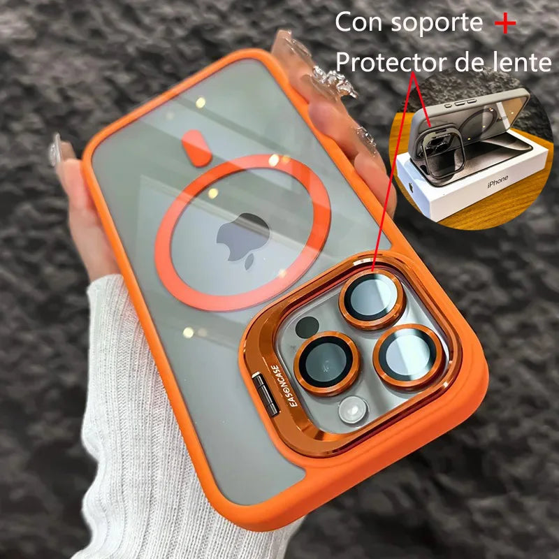 AegisShield MagSafe Case with Integrated Stand & Glass Lens Protector